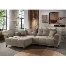 MID.YOU Eckcouch Cord 4-Sitzer Graubraun