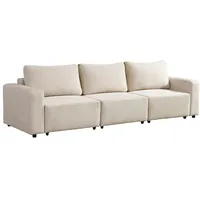 Home Deluxe Modulares Schlafsofa VINA M, Beige - 295 x 92 cm - inkl. Stauraum | Cordsofa, Sofa mit Schlaffunktion, Couch