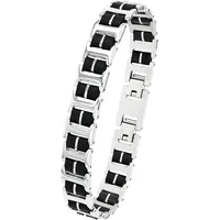 Amor Armband Edelstahl Kautschuk Silber 9352524 Größe 22 cm