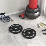 Set Mit 2 X 10 Kg Gewichtsscheiben Für Kurzhanteln Und Langhanteln Mit Ø5 Cm Montagehalterung, Schwarz