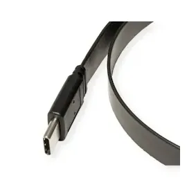 Value USB4 Gen 3 Kabel, C-C, ST/ST, 8K UHD-2, 40Gbit/s, Emark, 100W, extra-flach, schwarz, 0,5 m