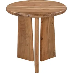 Beistelltisch SIT "ACACIA WAVE", beige (natur, natur, natur), B:60cm H:60cm T:60cm, Akazie massiv, Tische, mit ausgeprägter Maserung