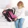 Bayer Design 67960AA Puppenautositz EasyGo, Puppensitz, Puppenzubehör, mit Dach, verstellbarem Griff, Rosa, Schwarz, Herzen
