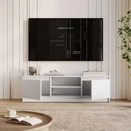 lookway HANA TV-Lowboard 120x36x40 cm Weiß Kunststoff/Spanplatte/Holzwerkstoff