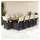 vidaXL 11-tlg. Garten-Bistro-Set mit Kissen Schwarz Poly Rattan - Schwarz
