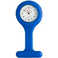 TRIXES Taschenuhr Uhr für Krankenschwestern Silikon mit Anstecknadel Dunkelblau