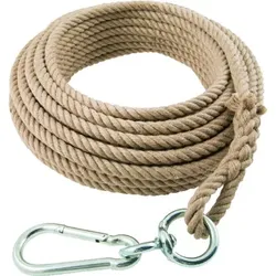 Hanfseil 16mm, 20m Karabiner Wirbel