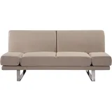 Beliani Schlafcouch Polyester 2-Sitzer Beige