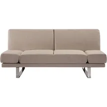 Beliani Schlafcouch Polyester 2-Sitzer Beige