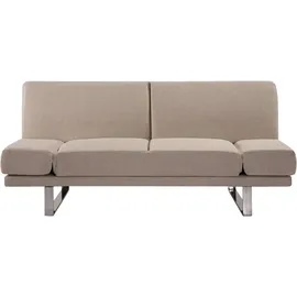 Beliani Schlafcouch Polyester 2-Sitzer Beige