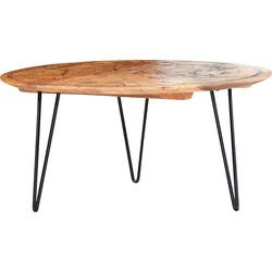 Couchtisch GUTMANN FACTORY "Yankee", schwarz (natur, schwarz), B:90cm H:44cm T:90cm, Tische, mit schönem Weltkarten Druck