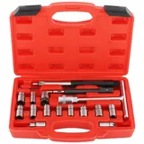 maXpeedingrods Diesel Injektoren Einspritzdüse Fräser Set Dichtsitz Werkzeug Injektor 17tlg, Diesel Injektorsitzschneider Einspritzdüsen Dichtflächen Sitzfraeser Satz 17mm 19mm Rot