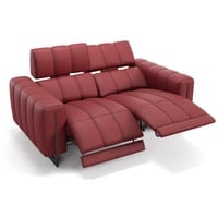 Sofanella 2-Sitzer Leder Veneto, Relaxsofa, Designsofa, Designer Couch, Italienisches Sofa, 2er Sofa rot