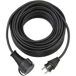 Qualitäts-Gummi-Verlängerungskabel 5m Kabel, IP44, schwarz