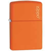 Zippo 231ZL Feuerzeug 60001268 Logo Benzinfeuerzeug, Messing, orange matte, 1 x 3,5 x 5,5 cm