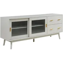 [en.casa] Susa TV-Lowboard 160x40x65 cm Beige Glas/Holz/MDF