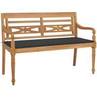 VidaXL Batavia-Gartenbank mit Anthrazit Kissen 120 cm Teak Massivholz