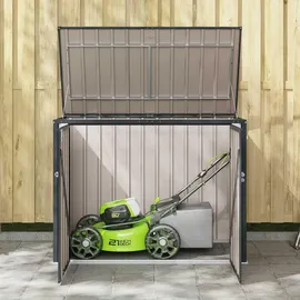 vidaXL Gartenlagerbox 151,5 x 82 x 110,5 cm Stahl schwarz