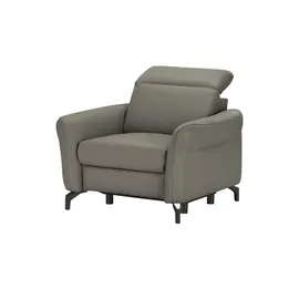 Uno Relaxsessel Basel Leder 99 x 87 x 96 cm Grau elektrisch