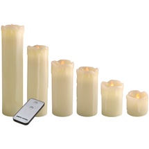 X4-LIFE 701977 LED-Echtwachskerze 6er Set mit Fernbedienung