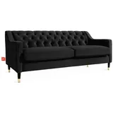 konsimo® 3-Sitzer-Sofa, Schwarz, Holz, Holzwerkstoff, 192x78x80 cm, Wohnzimmer, Sofas & Couches, Sofas, 3-Sitzer Sofas