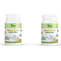 Vitamin K2 + Vitamin D3 10000 I.E + K2 MK7 200 mcg  180 Vegane Tabletten