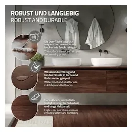 ML-Design PVC Bodenbelag Selbstklebend 6,69 m2 48 Dielen Rot-Braun Nuss