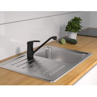 SCHÜTTE 77266 GRANDE Küchenarmatur, Wasserhahn Küche, Mischbatterie für Spüle, Einhebelmischer Spültischarmatur 180° drehbar, Armatur Küchenspüle in Matt Schwarz