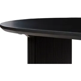 MASSIVMOEBEL24.DE Esstisch oval Mango 180x90x45x76 schwarz lackiert BARCELONA #127