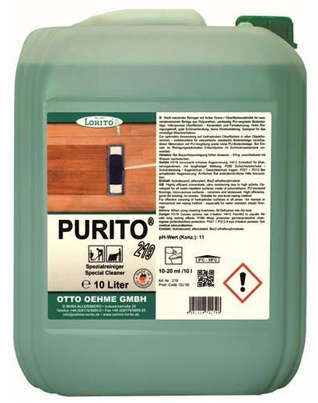 Lorito Wischpflege Purito 219 Polyurethan-Reiniger Vinyl-Reiniger 10 Liter