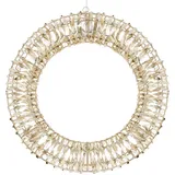 ECD Germany LED Weihnachtskranz Ø50cm Gold Micro LEDs & Timer, IP44 wasserdicht, Innen/Außen 3d Metallkranz -