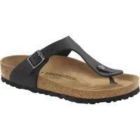 Birkenstock Unisex Gizeh Black, Oiled Leather Flip Flops, 46 EU - 46 EU