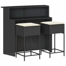 vidaXL Gartenbar Set 3-tlg. Schwarz