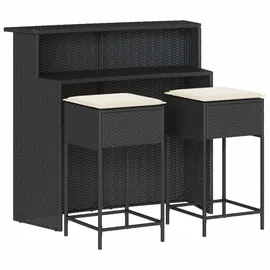 vidaXL Gartenbar Set 3-tlg. Schwarz