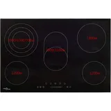 vidaXL Glaskeramik-Kochfeld mit 5 Platten Touch Control