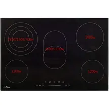 vidaXL Glaskeramik-Kochfeld mit 5 Platten Touch Control