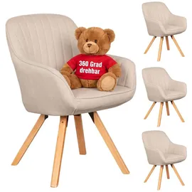 Mr. Deko Esszimmerstuhl Matera Polyester beige 4er Set