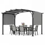COSTWAY Pavillon, Gartenpavillon winterfest und wasserdicht mit Sonnenschutz