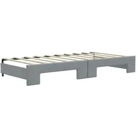 vidaXL Tagesbett Ausziehbar mit Schubladen Hellgrau 90x190 cm Stoff