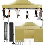 COBIZI Faltpavillon 3x3 Wasserdicht Stabil Winterfest ohne Seitenwand,Pop Up Pavillon Partyzelt,Sonnenschutz Gartenpavillon,Pavillon Faltbar mit Handtasche(3 mal 3m Schwarz)