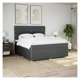 vidaXL Boxspringbett 180 x 200 cm Dunkelgrau