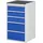 Rau Schubladenschrank m. Anti-Rutsch-Matte 5 Schubl.-L 3x150 2x240mm