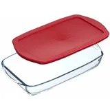 Pasabahce Borcam 59006 Auflaufform aus Glas mit Deckel (2l) | Servierschale Casserole Firin Kabi | robust, hitzebeständig Back- & Ofenform | ideal für Lasagne & Gratin Aufbewahrung | Haushalt & Gastro