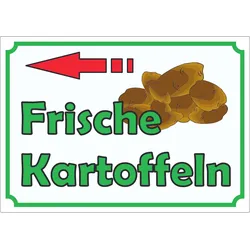 Werbeaufkleber Aufkleber Kartoffeln mit Pfeil nach links A9 (37x52mm)