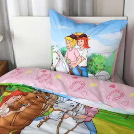 Bibi & Tina Bibi und Tina Schriftzug multicolour 135 x 200 cm + 2 x 80 x 80 cm