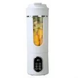 Tragbarer per USB wiederaufladbarer Mixer, persönlicher Smoothie-Maker, Entsafterbecher für Shakes und Saft, kompakte Reisegröße, leicht zu reinigen (weiß)