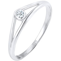 Elli DIAMORE Ring Damen Verlobungsring Geo Diamant (0.03 ct.) 925 Silber