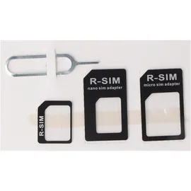 AccuCell SIM-Kartenadapter 4in1, Adapter Micro-SIM auf SIM, Nano-SIM auf SIM, Nano-SIM auf Micro-SIM
