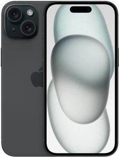 Apple iPhone 15 - 5G Smartphone - Dual-SIM / Interner Speicher 256GB - OLED-Display - 6,1" - 2556 x 1179 Pixel - 2 x Rückkamera 48 MP, 12 MP - front camera 12 MP - Schwarz (MTP63ZD/A)
