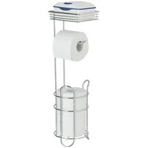 Wenko Toilettenpapierhalter stehend, mit Ablage Chrom, mit Ersatzrollenhalter